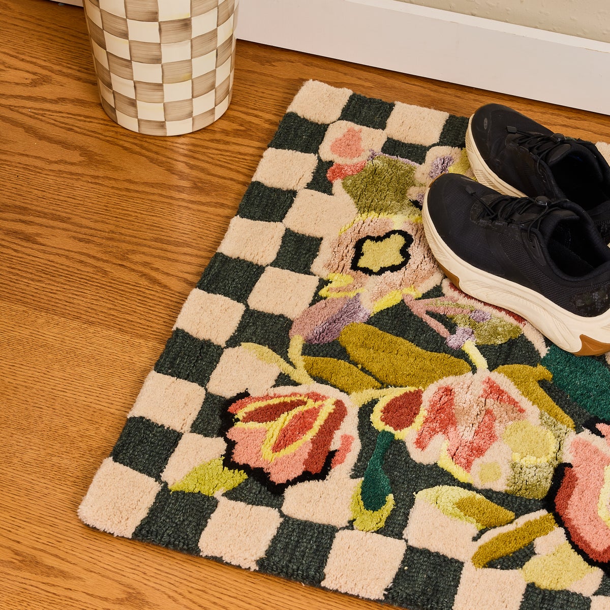 Ranunculus and Checks 5' x 8' Rug - Image 2