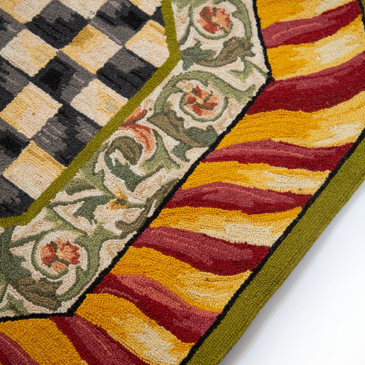 Courtly Check Red & Gold 6' Octagon Rug - Image 2