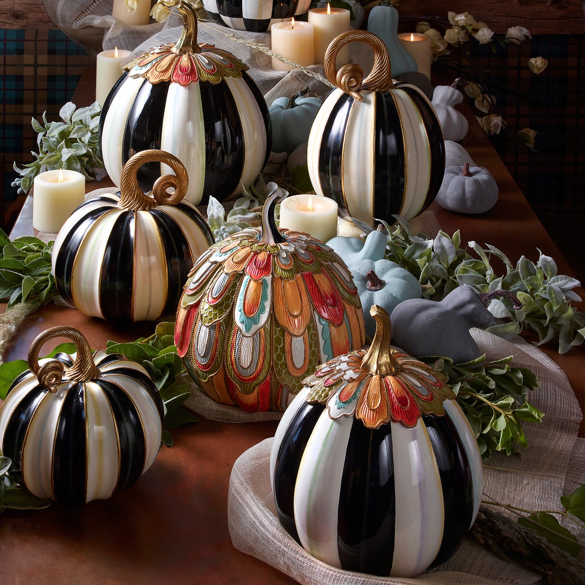 Elegant Stripe Tall Pumpkin - Image 2