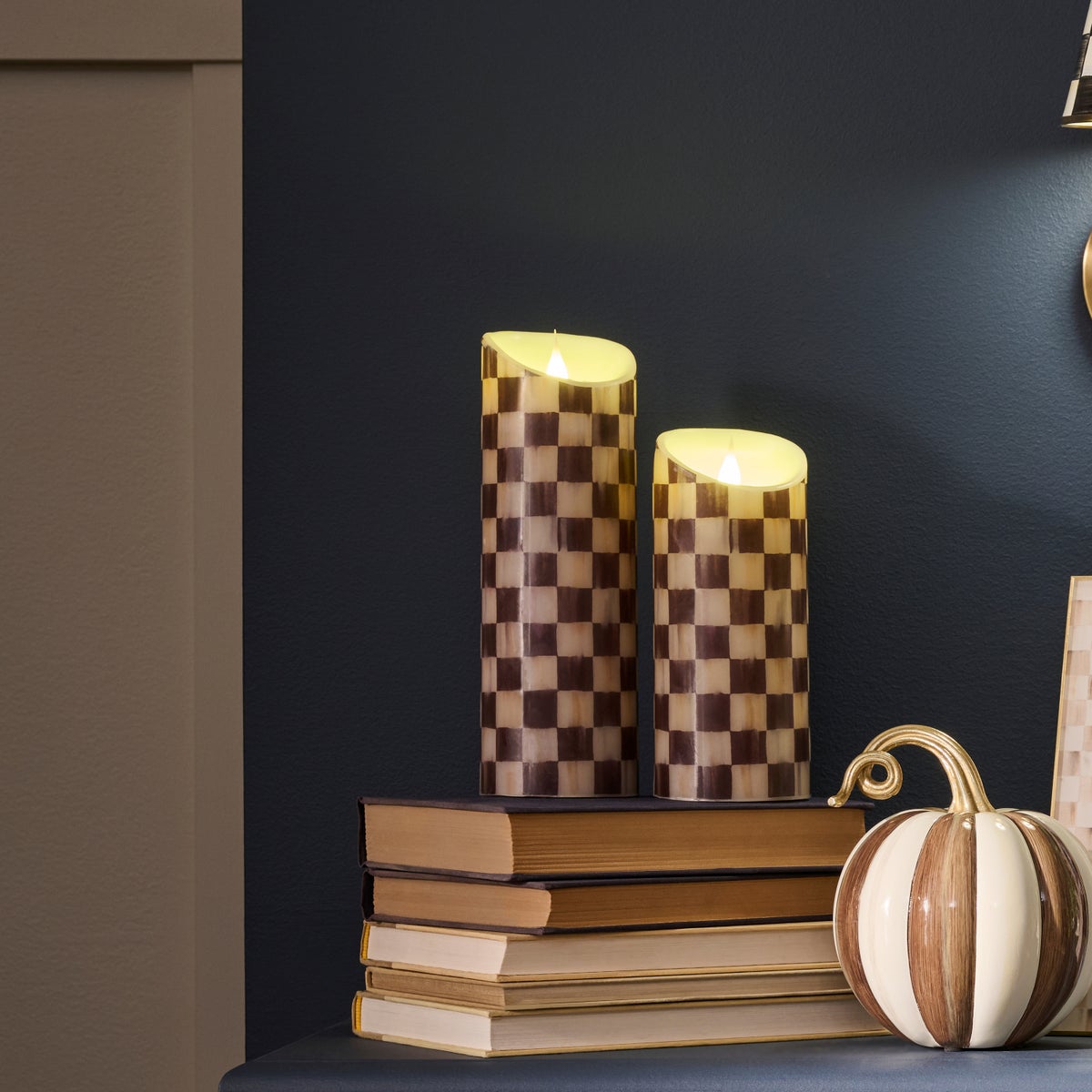 Courtly Check Flameless 9" Pillar Candle - Image 2