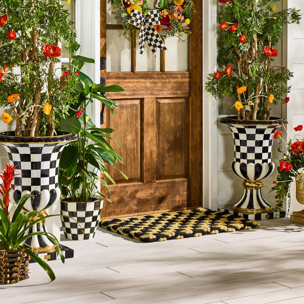 Courtly Check Pedestal Urn - Image 4