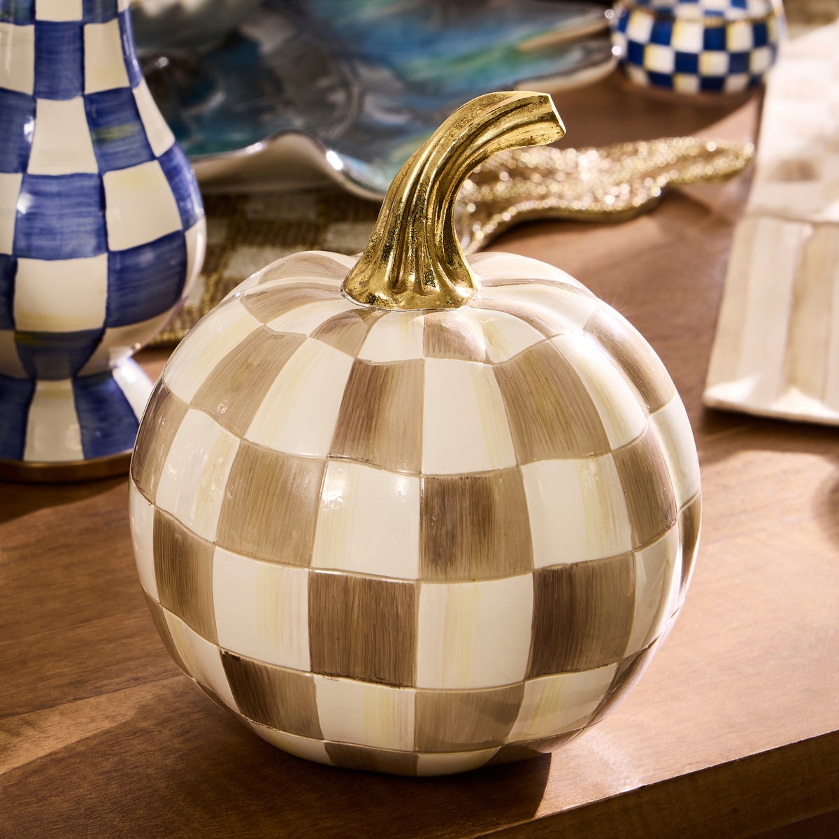 Mocha Check Mini Pumpkin - Image 5