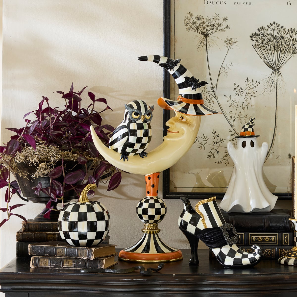 Courtly Owl On Moon Figure - Image 2