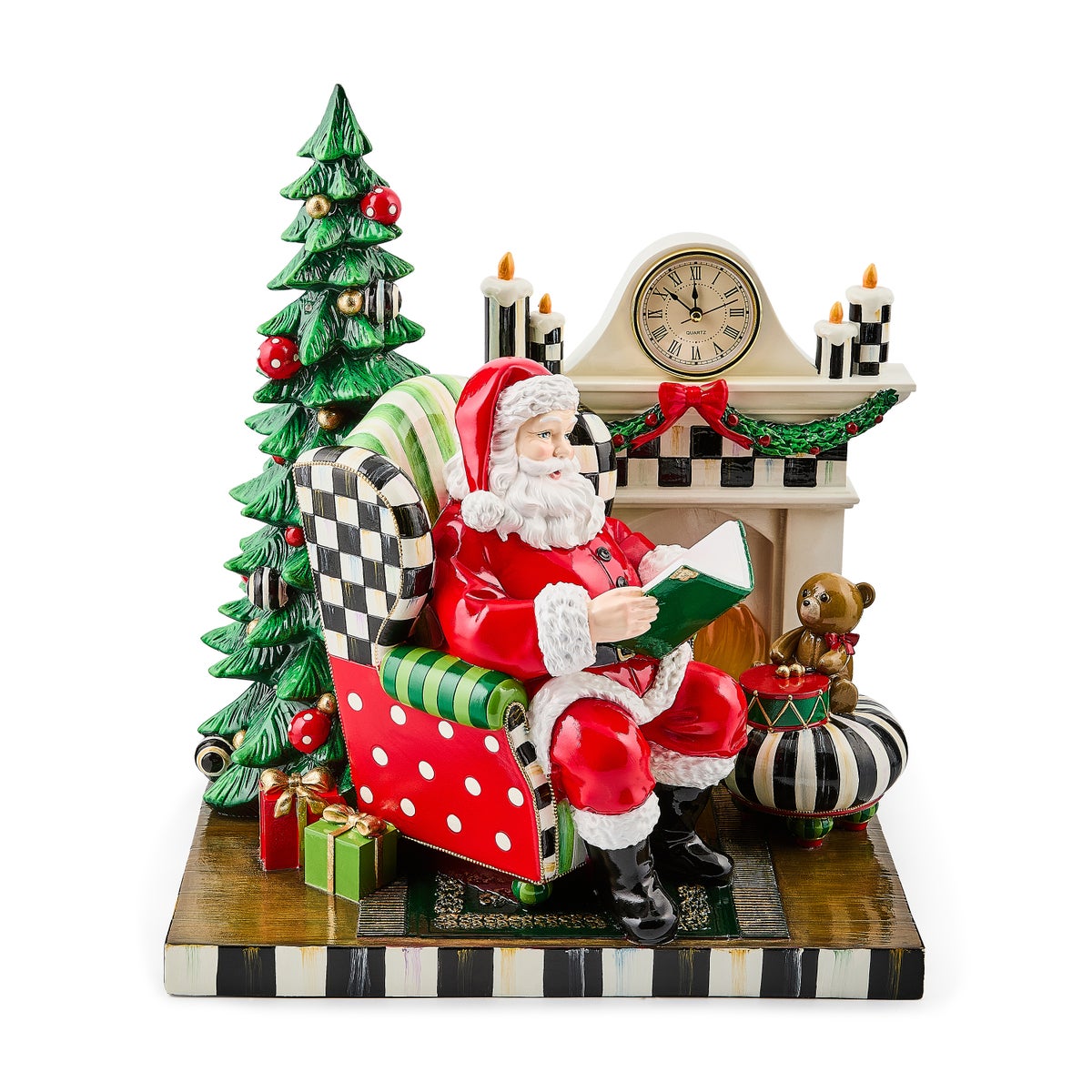 Check It Out Santa by Fireplace Illuminated Figurine - Image 2