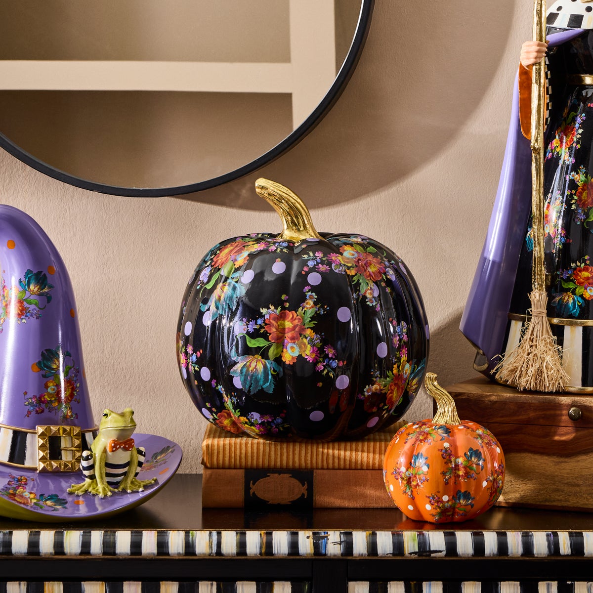 Black Flower Market Medium Pumpkin - Image 2
