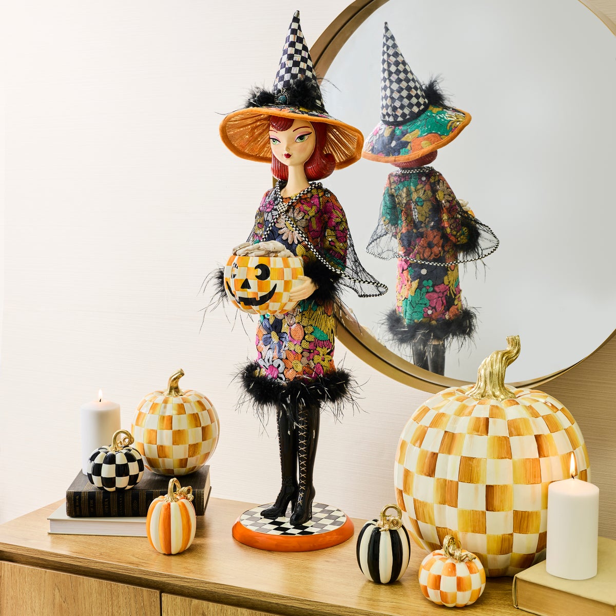 Glamoura Fabric Witch with Pumpkin - Image 2