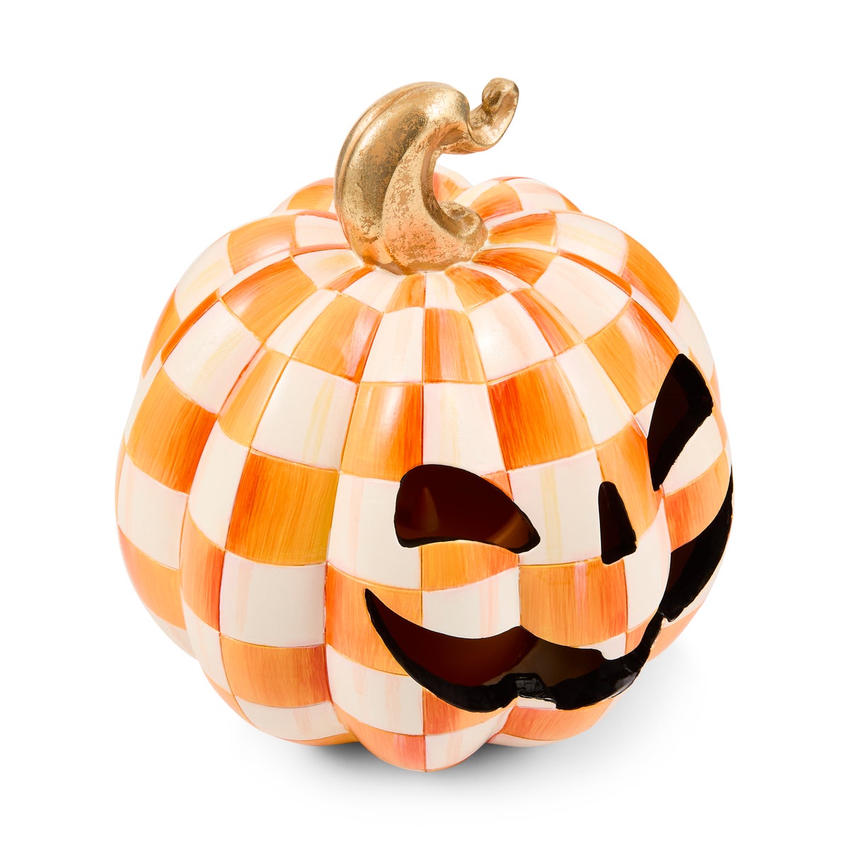 Orange Check Small Illuminated Jack O'Lantern - Image 4