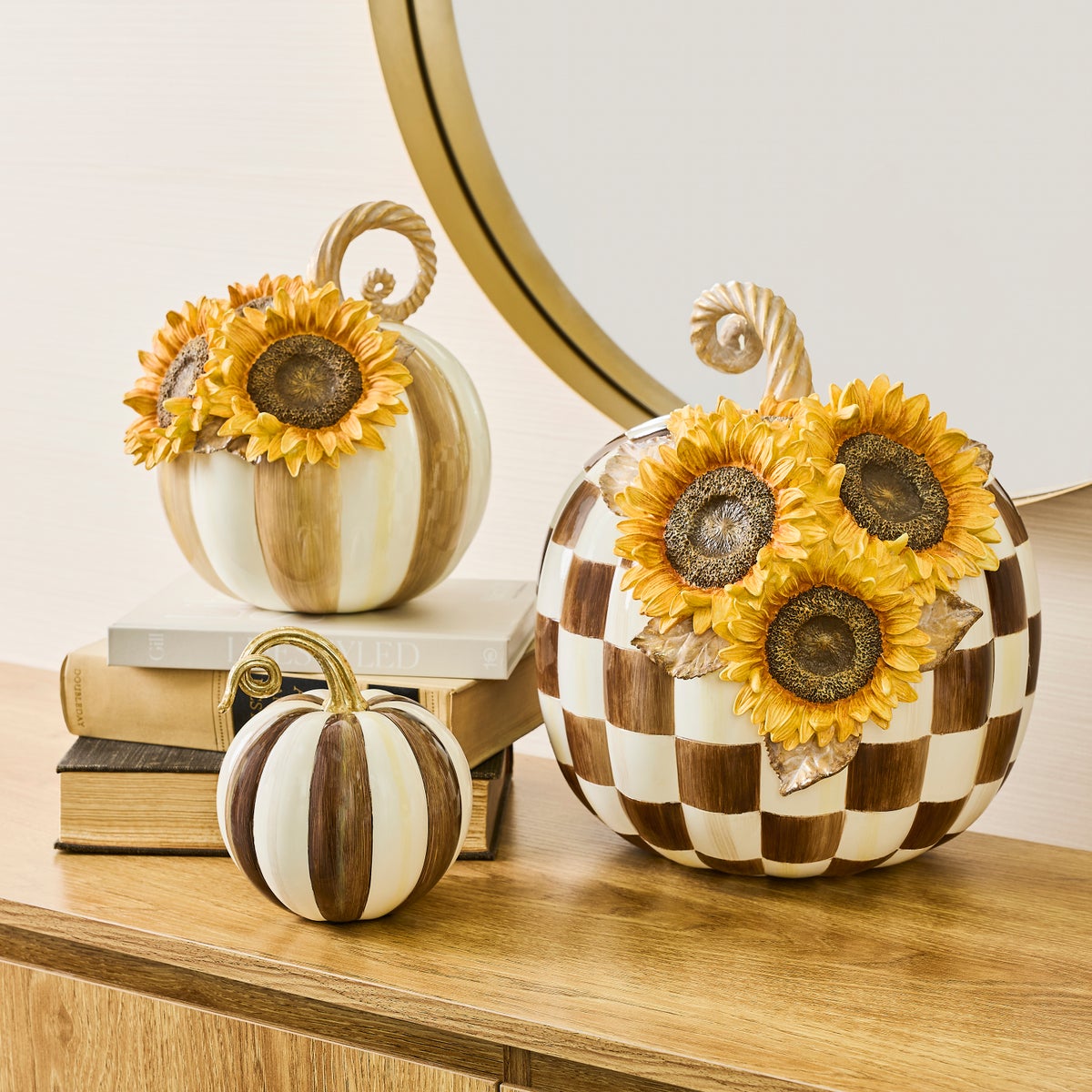 Mocha Stripe Sunflower Pumpkin - Image 2