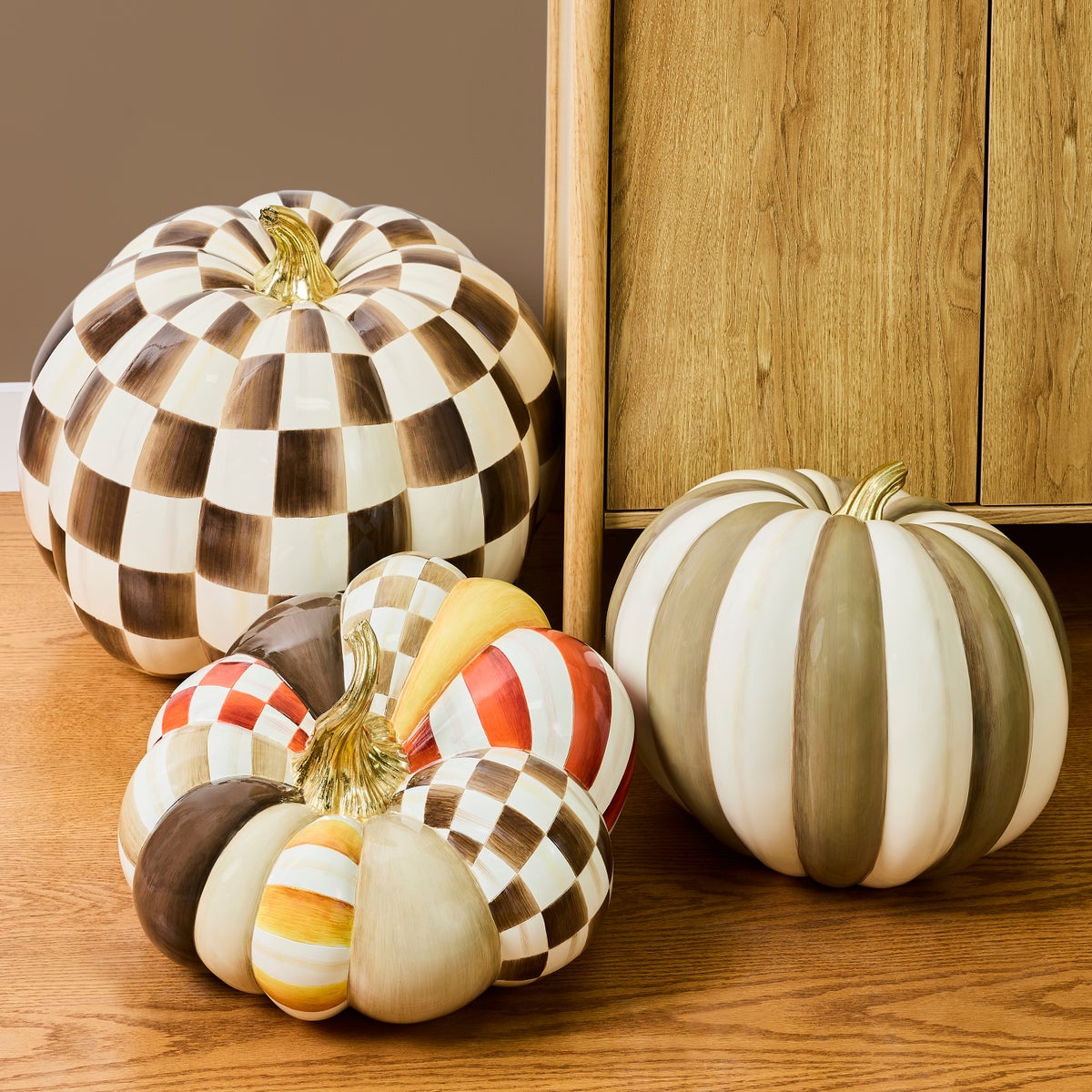 Mocha Stripe Extra Large Pumpkin - Image 2