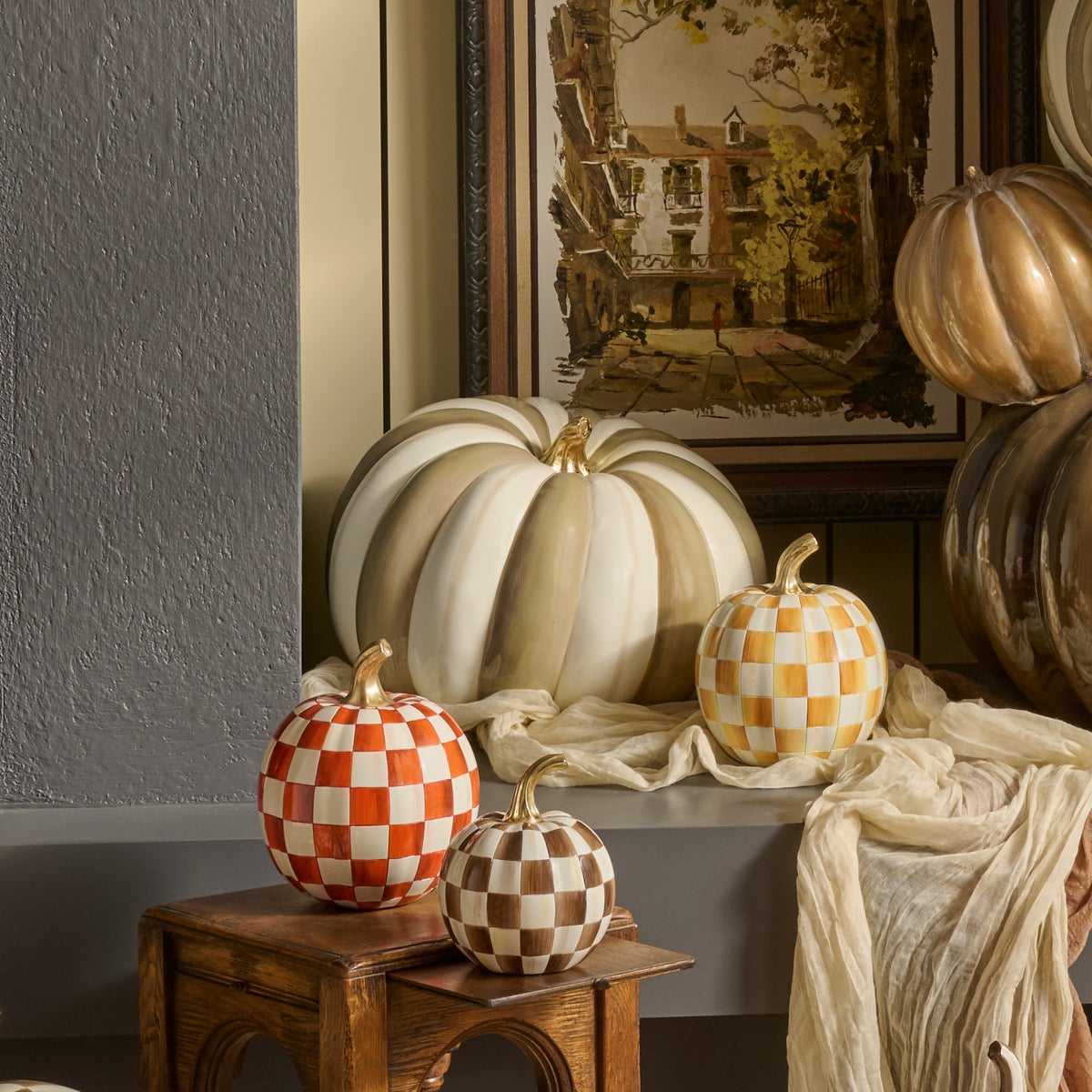 Mocha Stripe Extra Large Pumpkin - Image 4