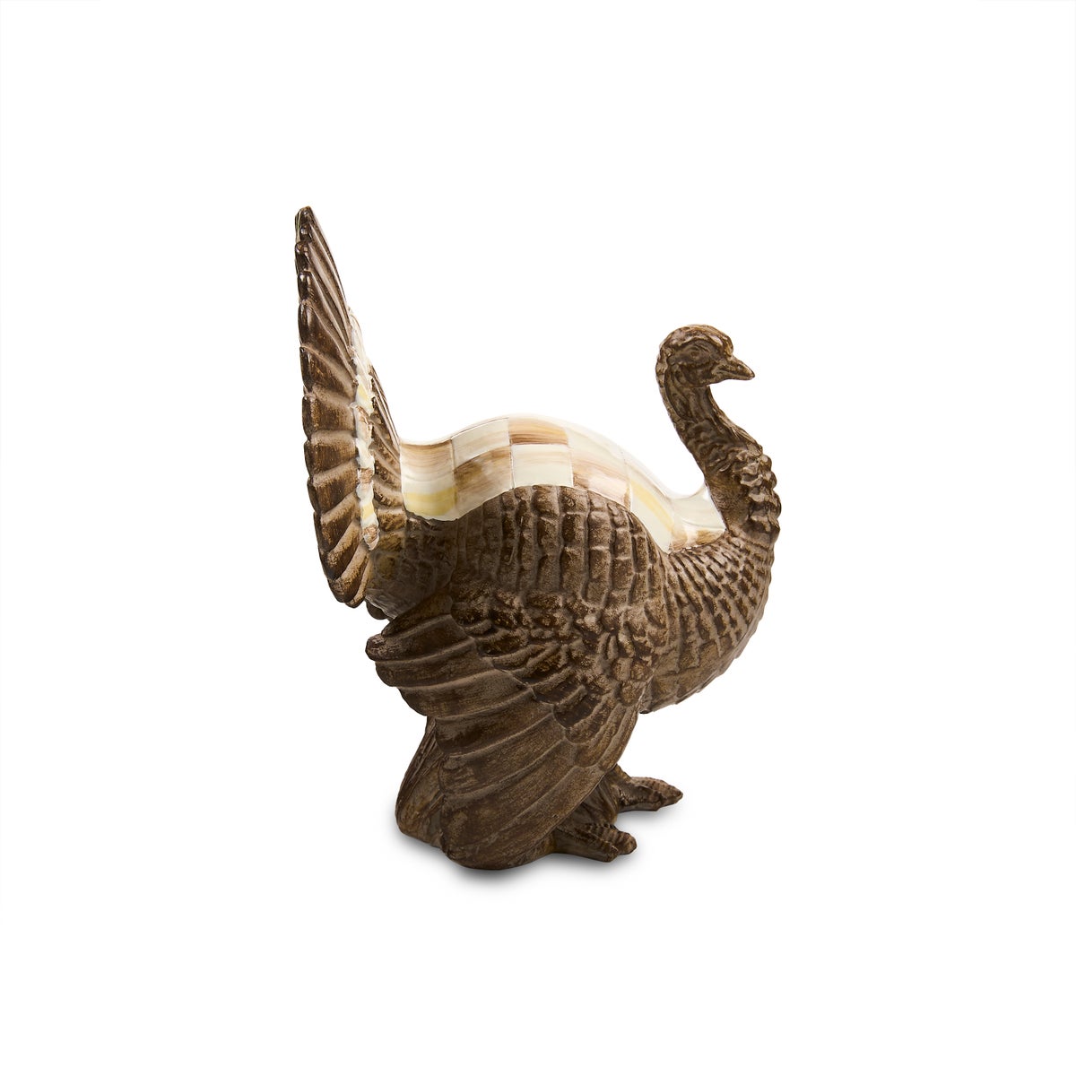 Mocha Check Mini Turkey Figurine - Image 3
