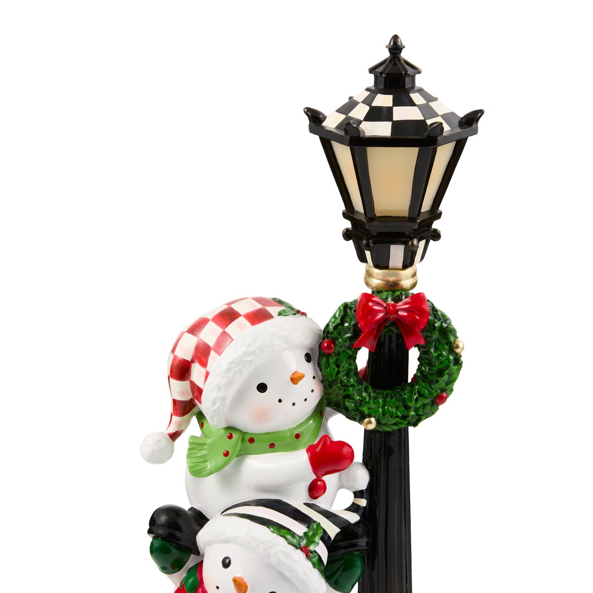 Illuminated Snowman Lamppost Figurine - Image 4