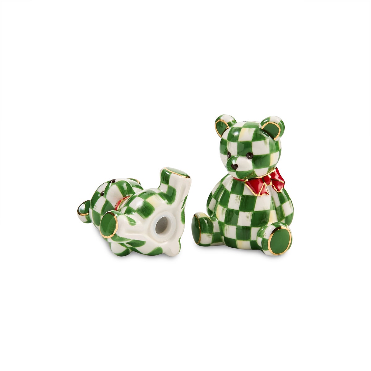 Emerald Check Holiday Bear Salt & Pepper Set - Image 3