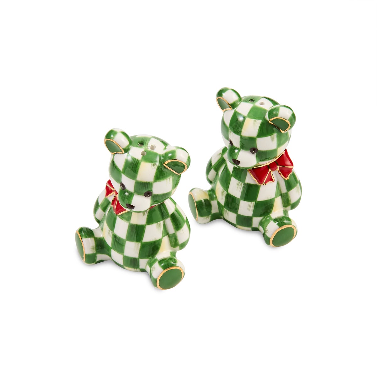 Emerald Check Holiday Bear Salt & Pepper Set - Image 4