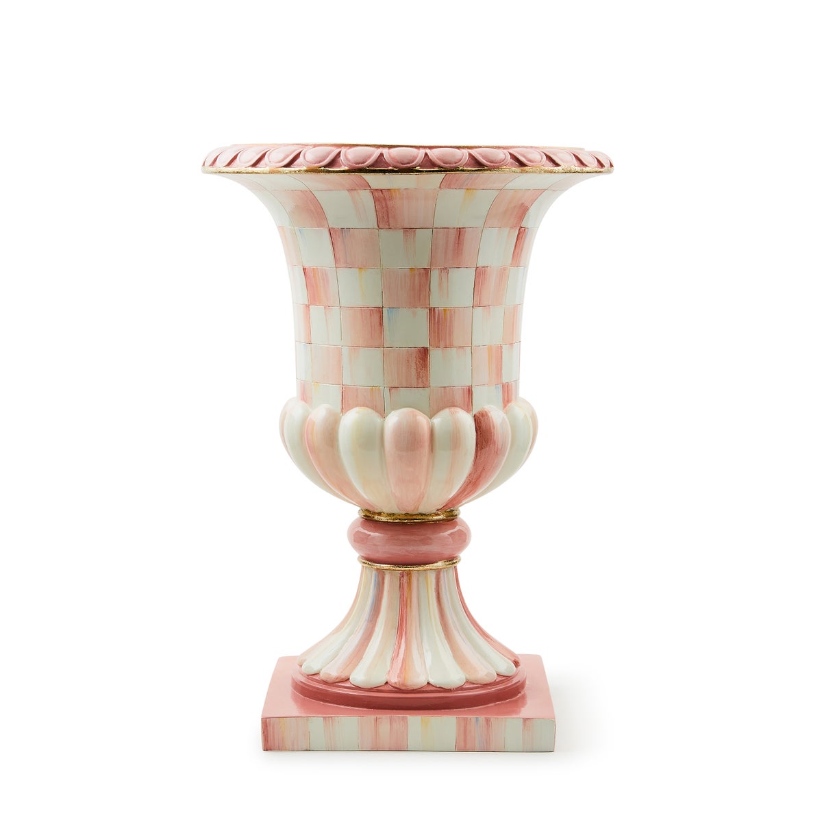 Rosy Check Pedestal Tabletop Urn