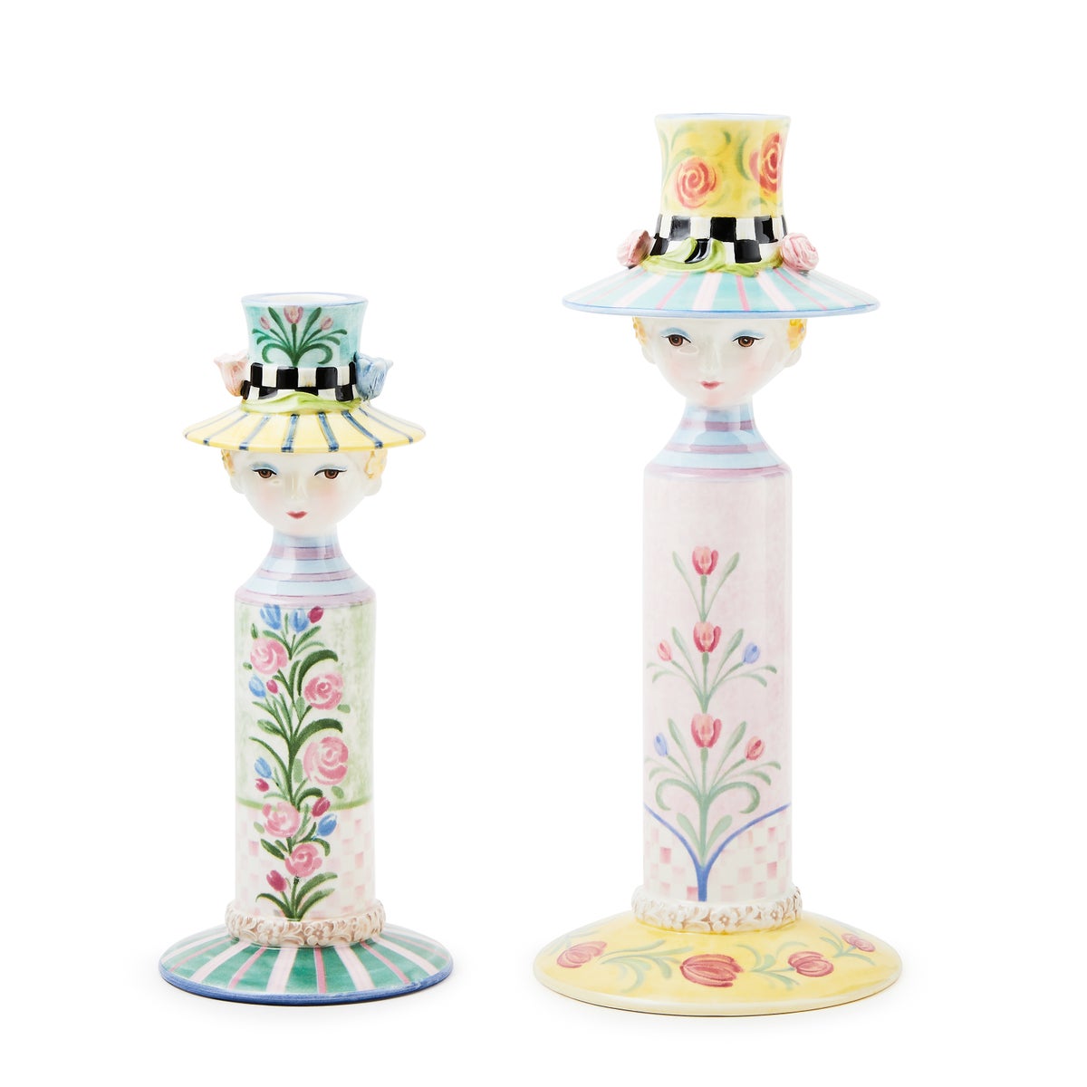 Rosy Meadow Lady Candle Holders, Set of 2