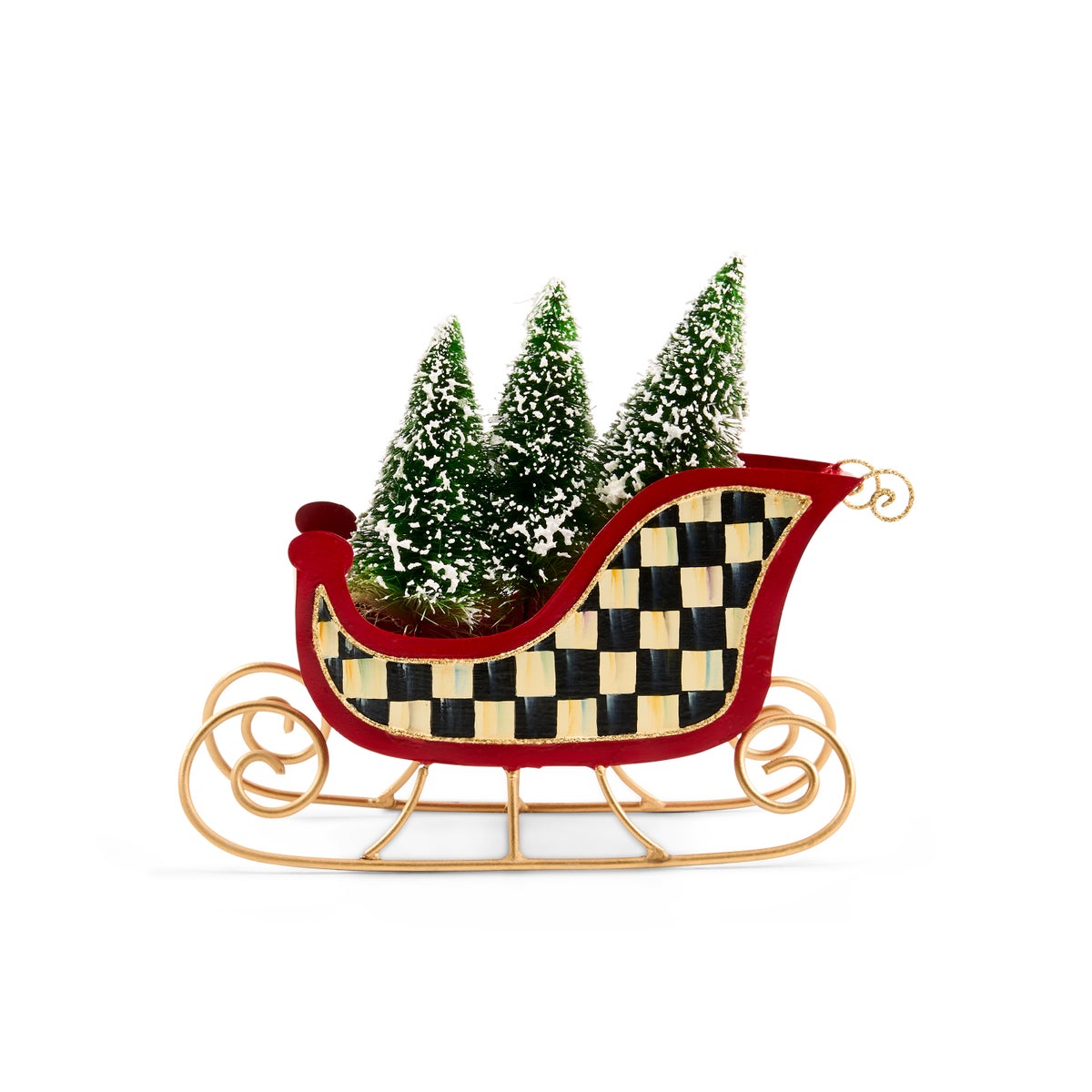 Merry Christmas Tin Sleigh with Trees - Image 3