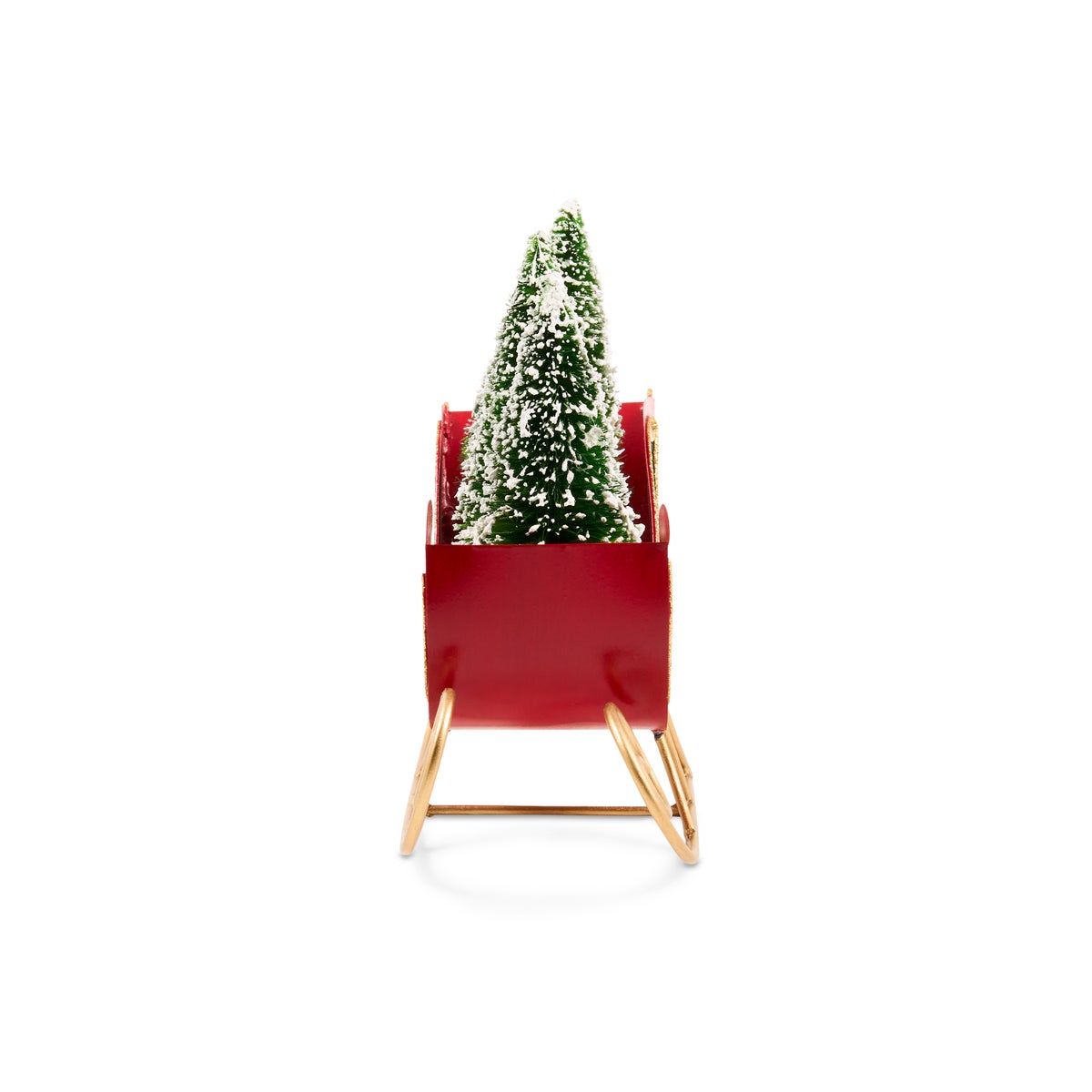 Merry Christmas Tin Sleigh with Trees - Image 4