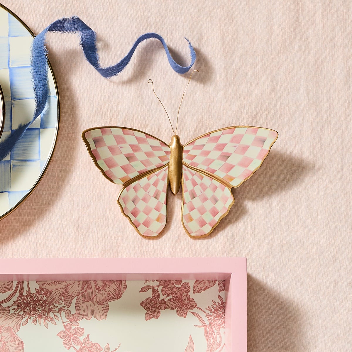 Rosy Check Wall Decor Butterfly Duo - Image 6