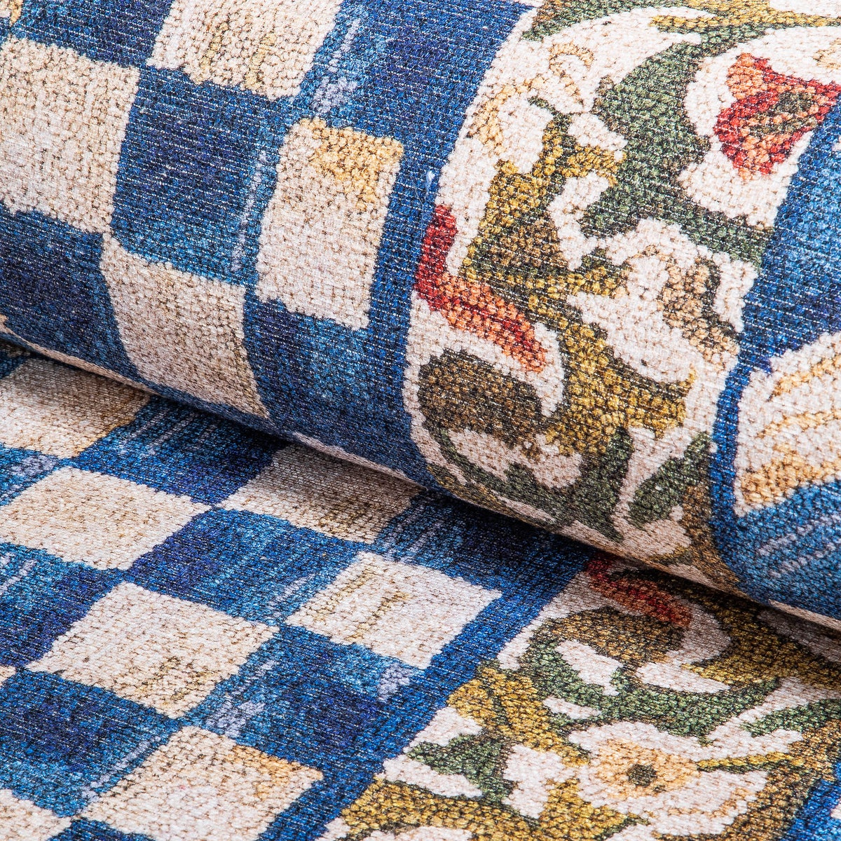 Truly Royal Check 6' Octagon Washable Rug - Image 2