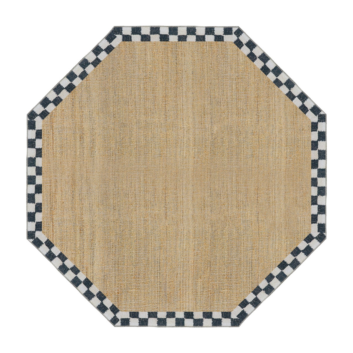 Naturals Check 6' Octagon Washable Rug