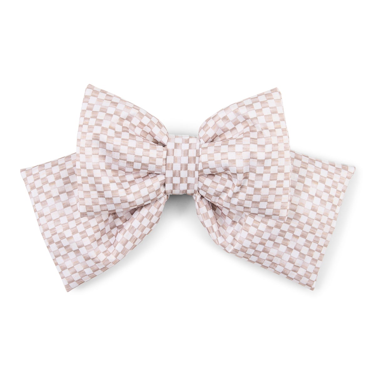Mocha Check Small Bow