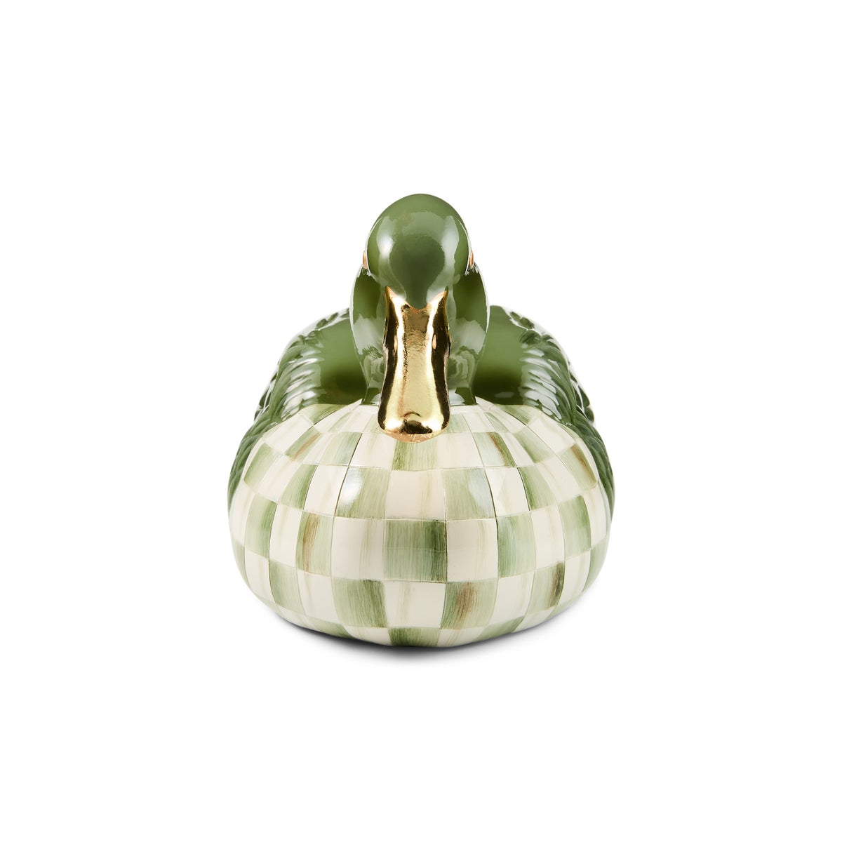 Sage Check Mallard Duck Figurine - Image 3