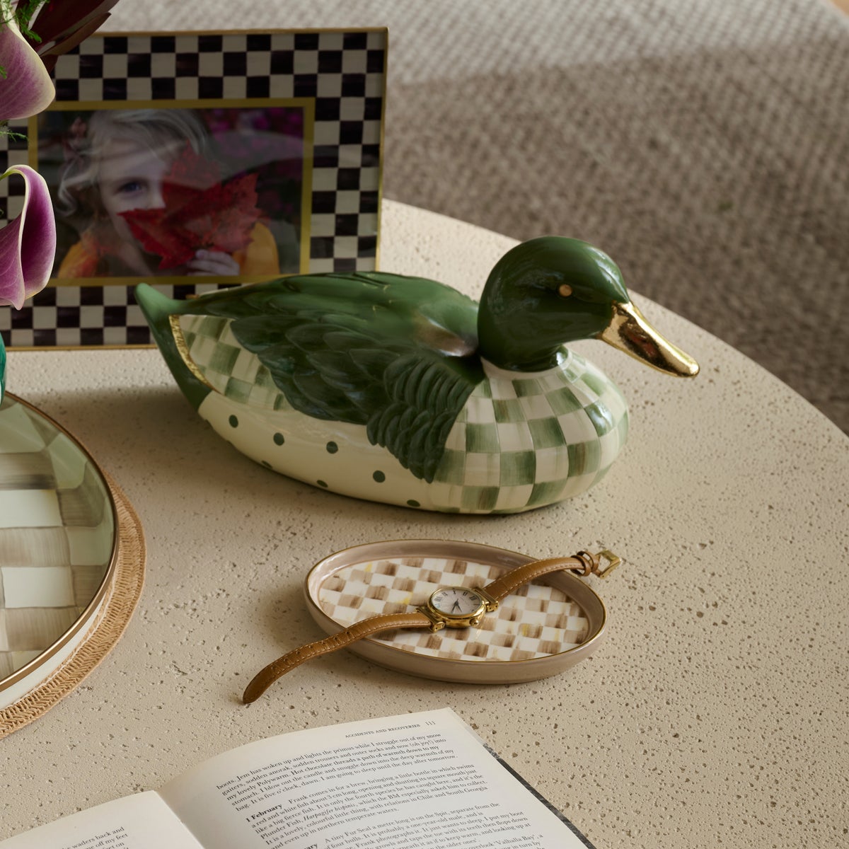 Sage Check Mallard Duck Figurine - Image 6