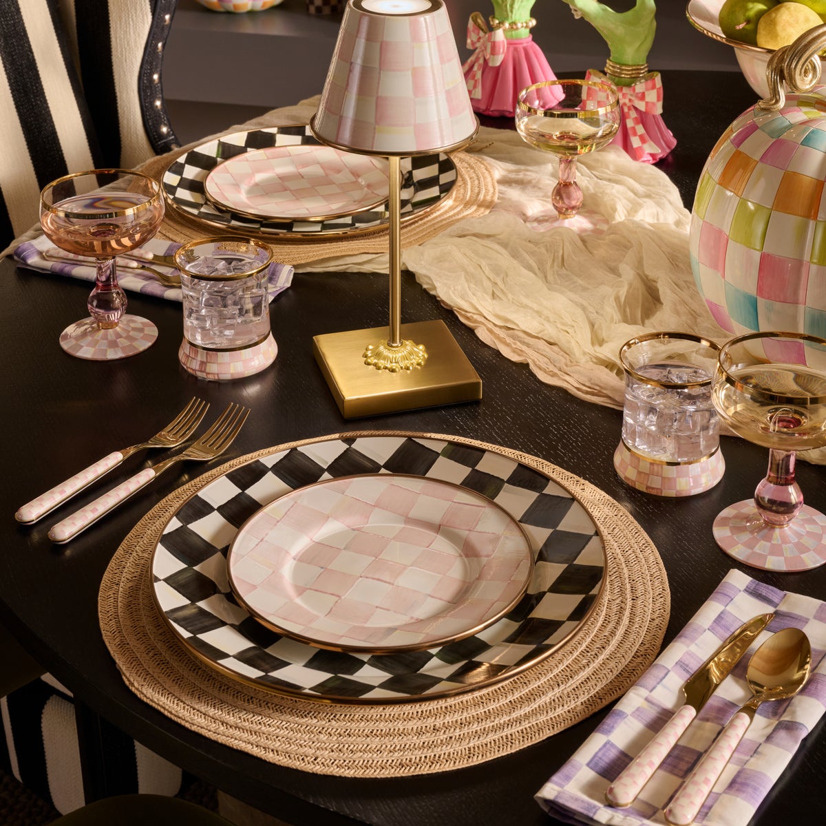 Rosy Check Bistro Flatware 5 Piece Place Setting - Image 4