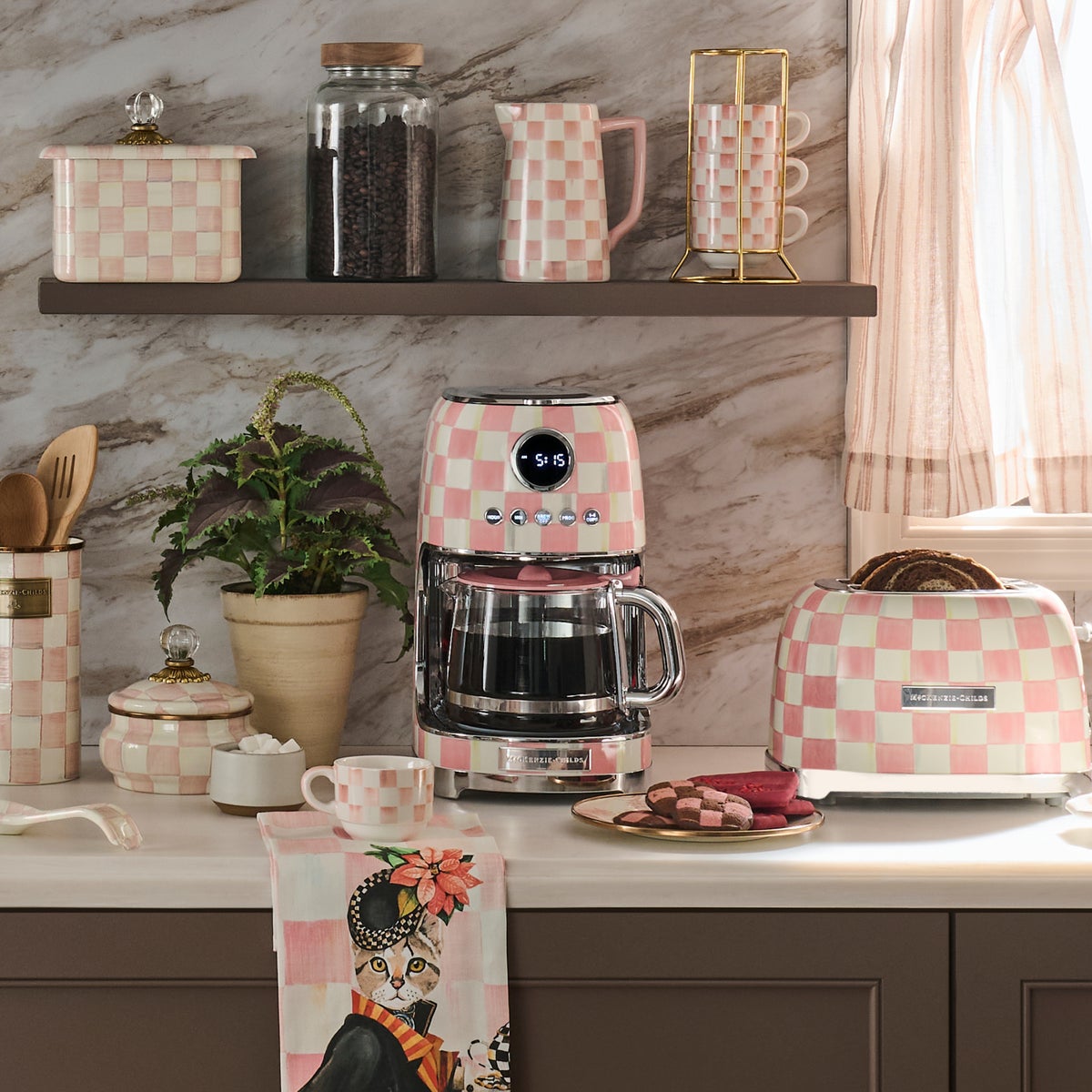 Rosy Check Drip Coffee Maker - Image 2