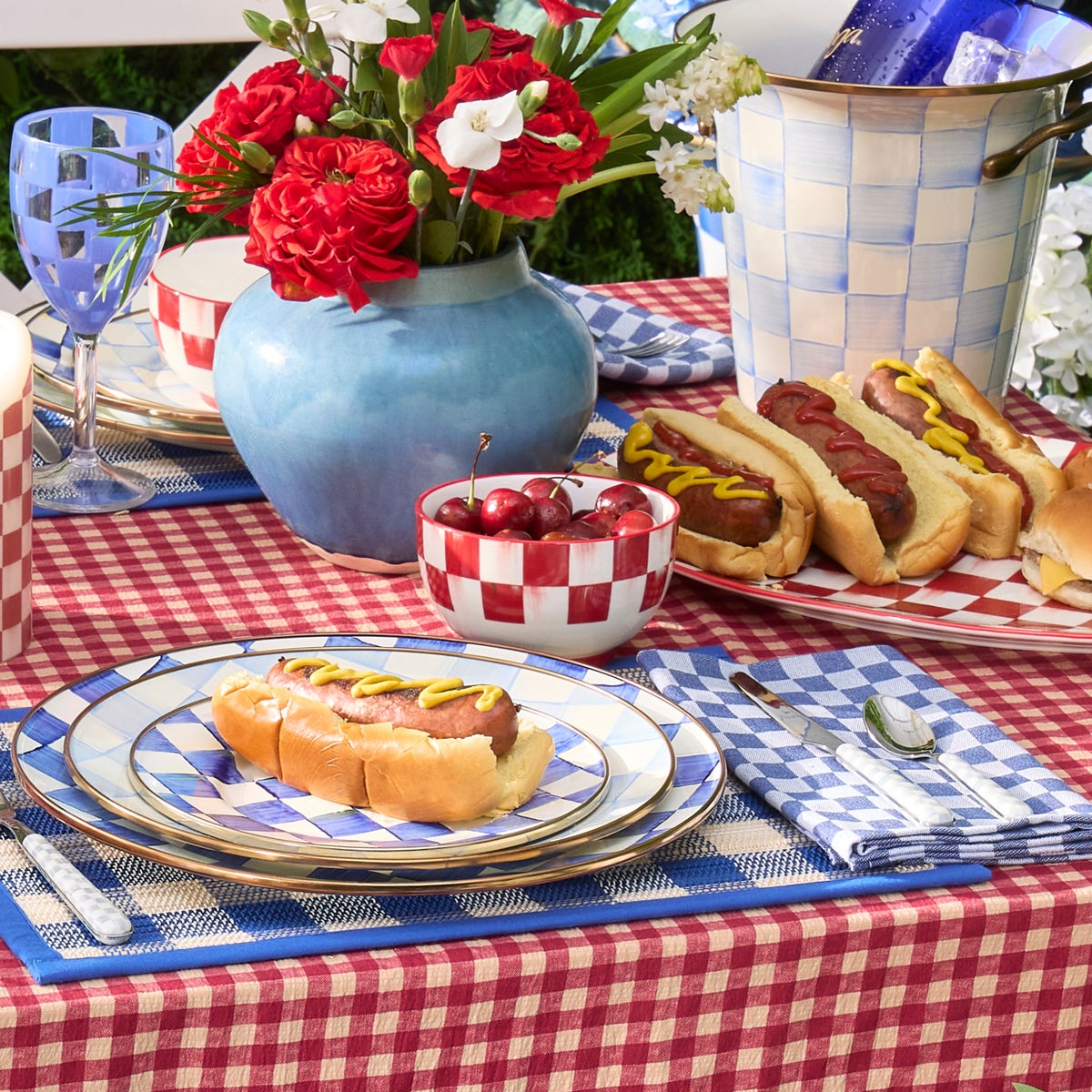 Cherry Check Breakfast Bowls, Set of 4 - Image 6