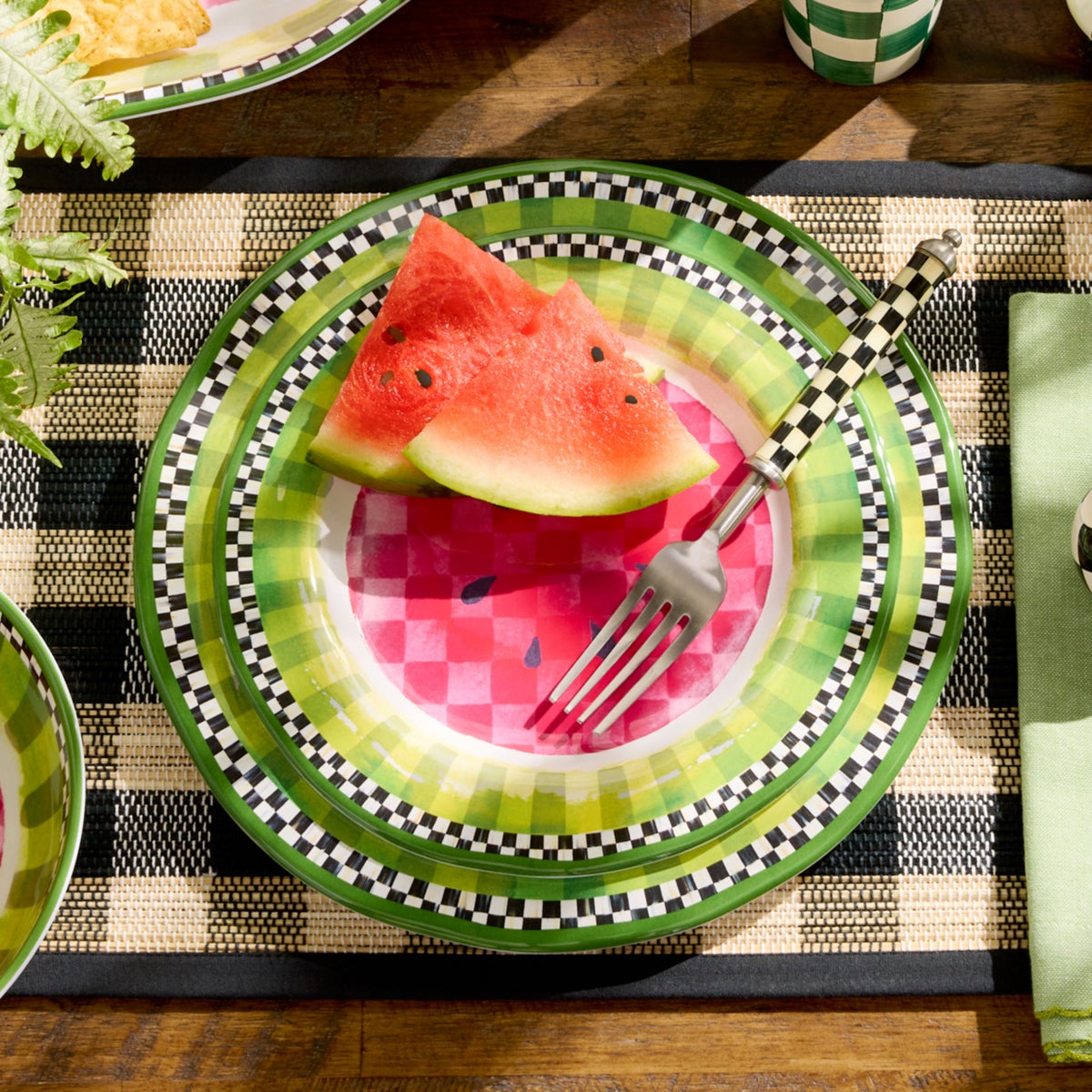 Watermelon Melamine Dinner Plates, Set of 4 - Image 2