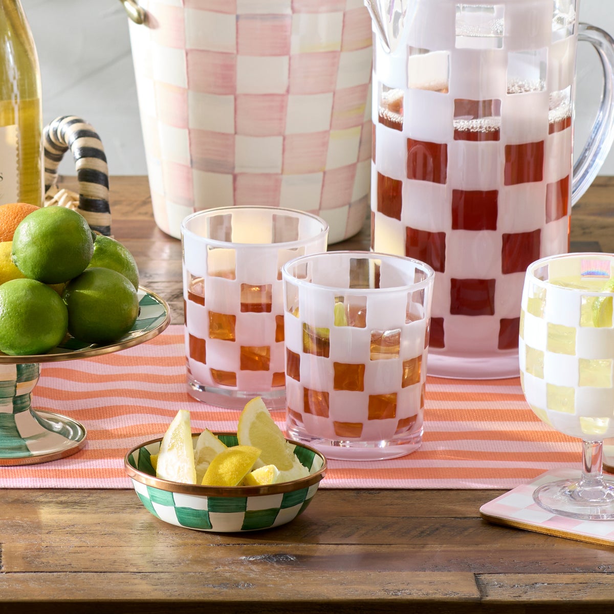 White Check Acrylic Tumblers, Set of 4 - Image 2