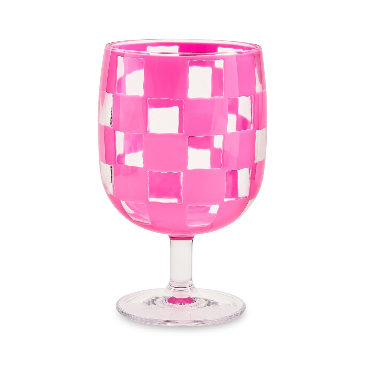 Pink Check Acrylic Water Goblets, Set of 4 - Image 3