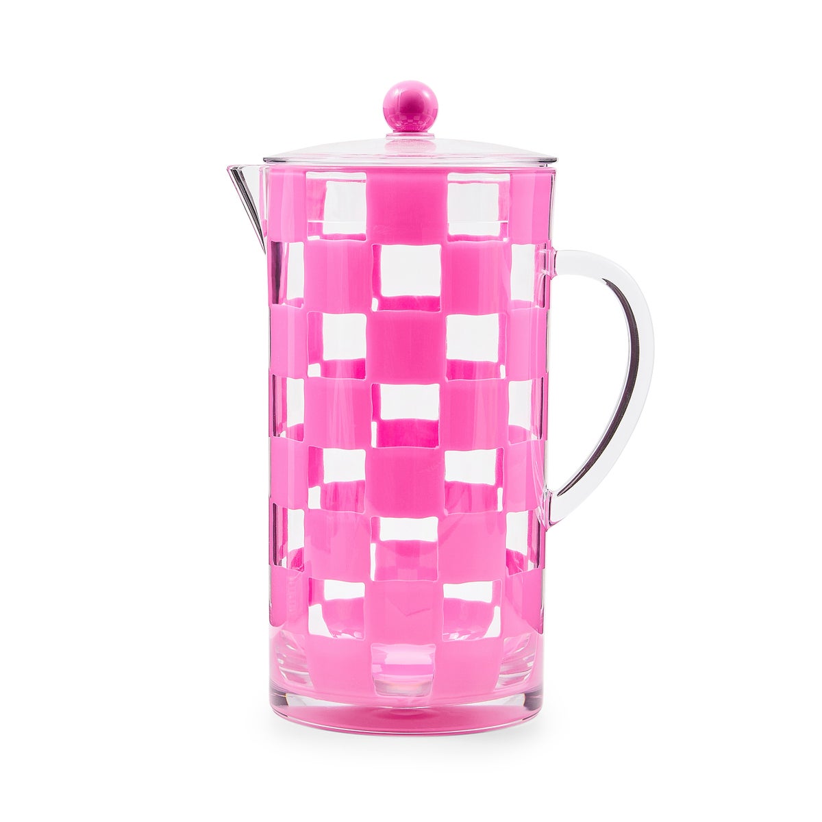 Pink Check Acrylic Pitcher