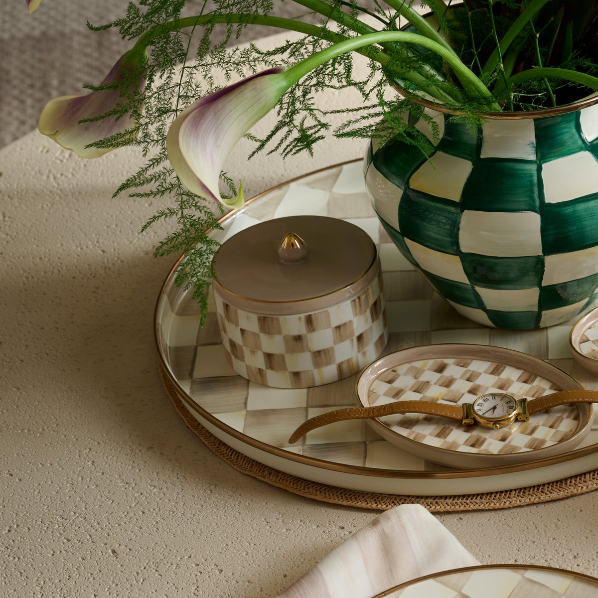 Mocha Check Trinket Box - Image 4