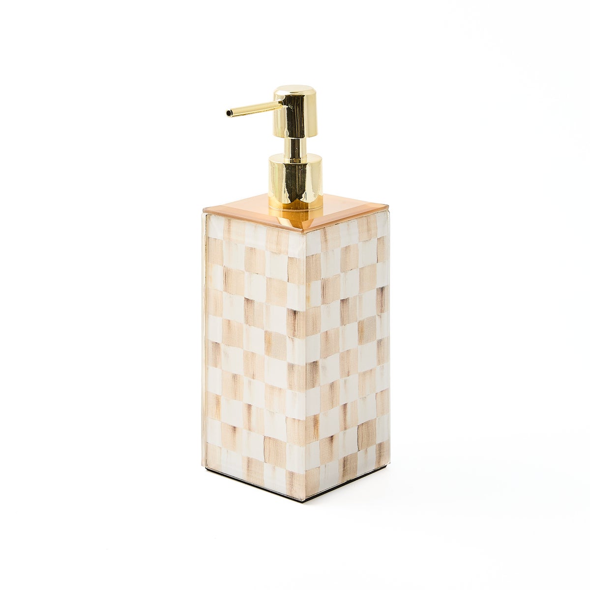 Mocha Check Glass Soap Pump