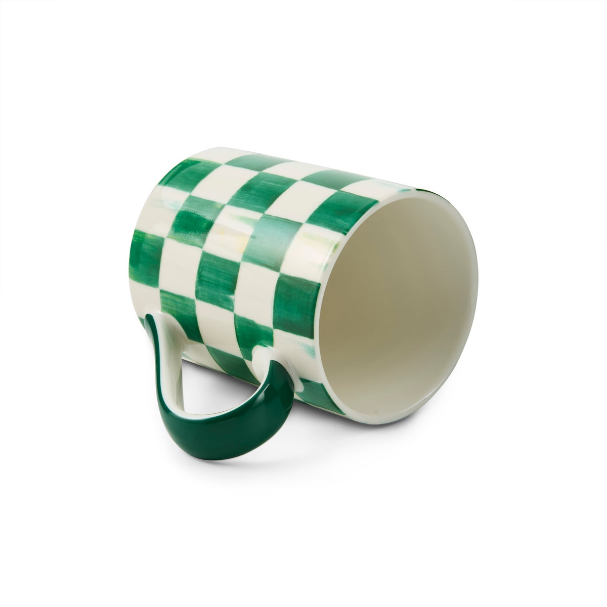Emerald Check Porcelain Mug - Image 3