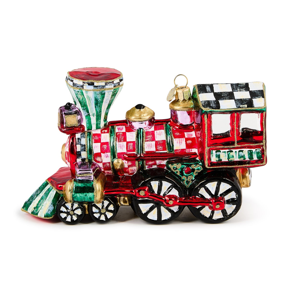 Check It Out Train Glass Ornament - Image 3