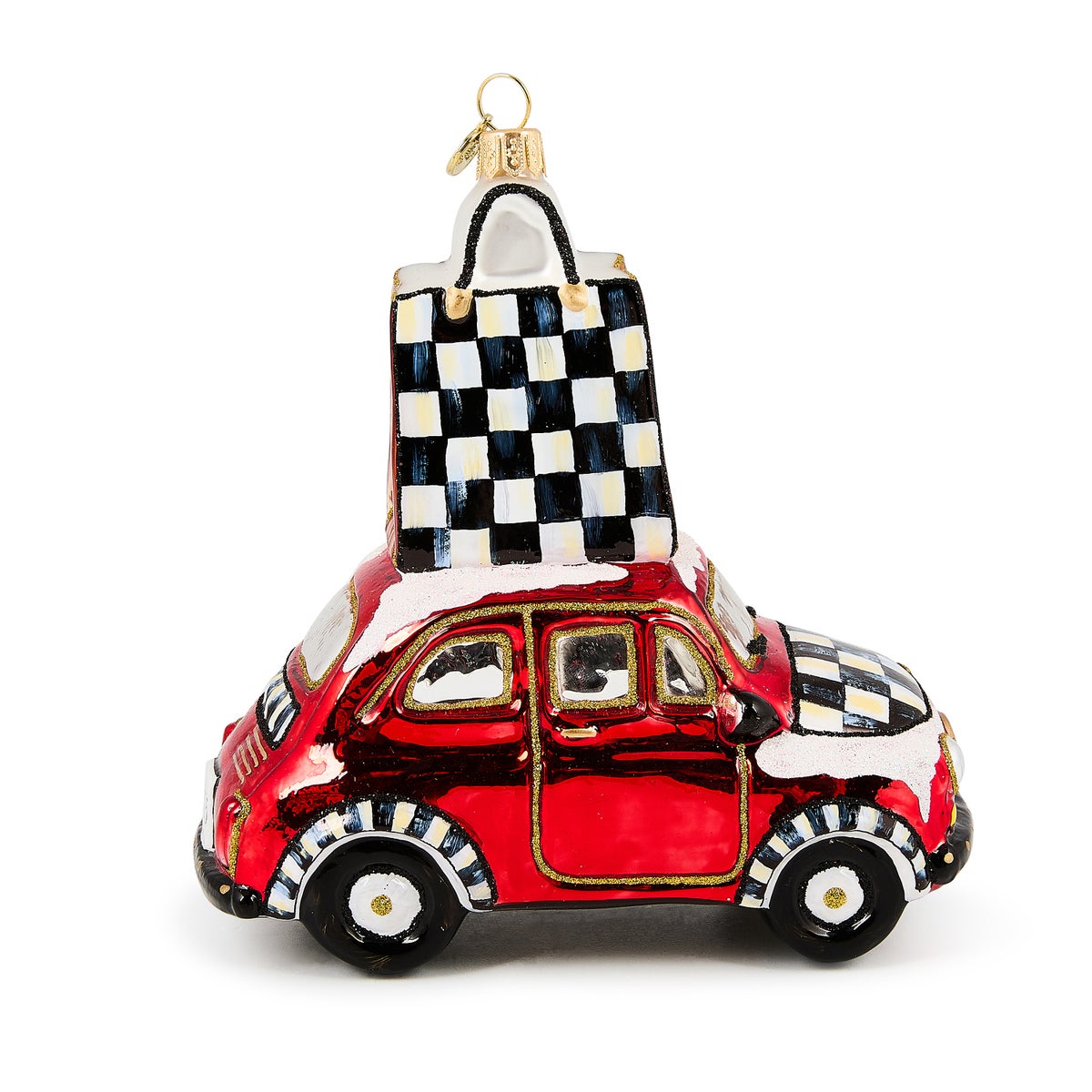 Christmas Shopping Car Glass Ornament - Image 4
