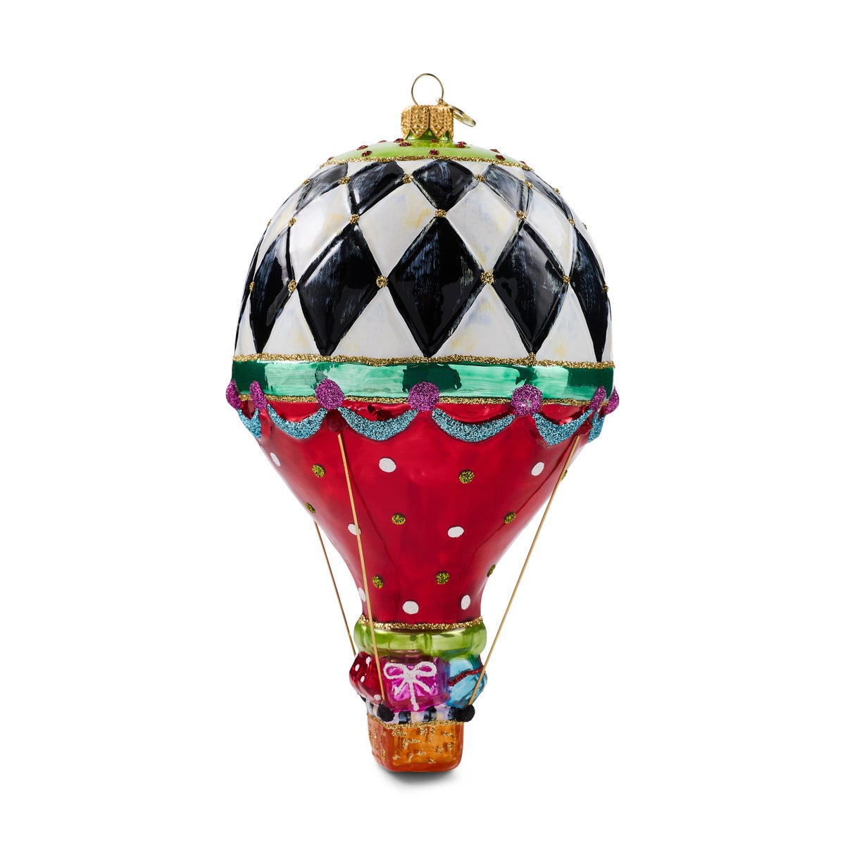 Confetti Hot Air Balloon Glass Ornament - Image 4