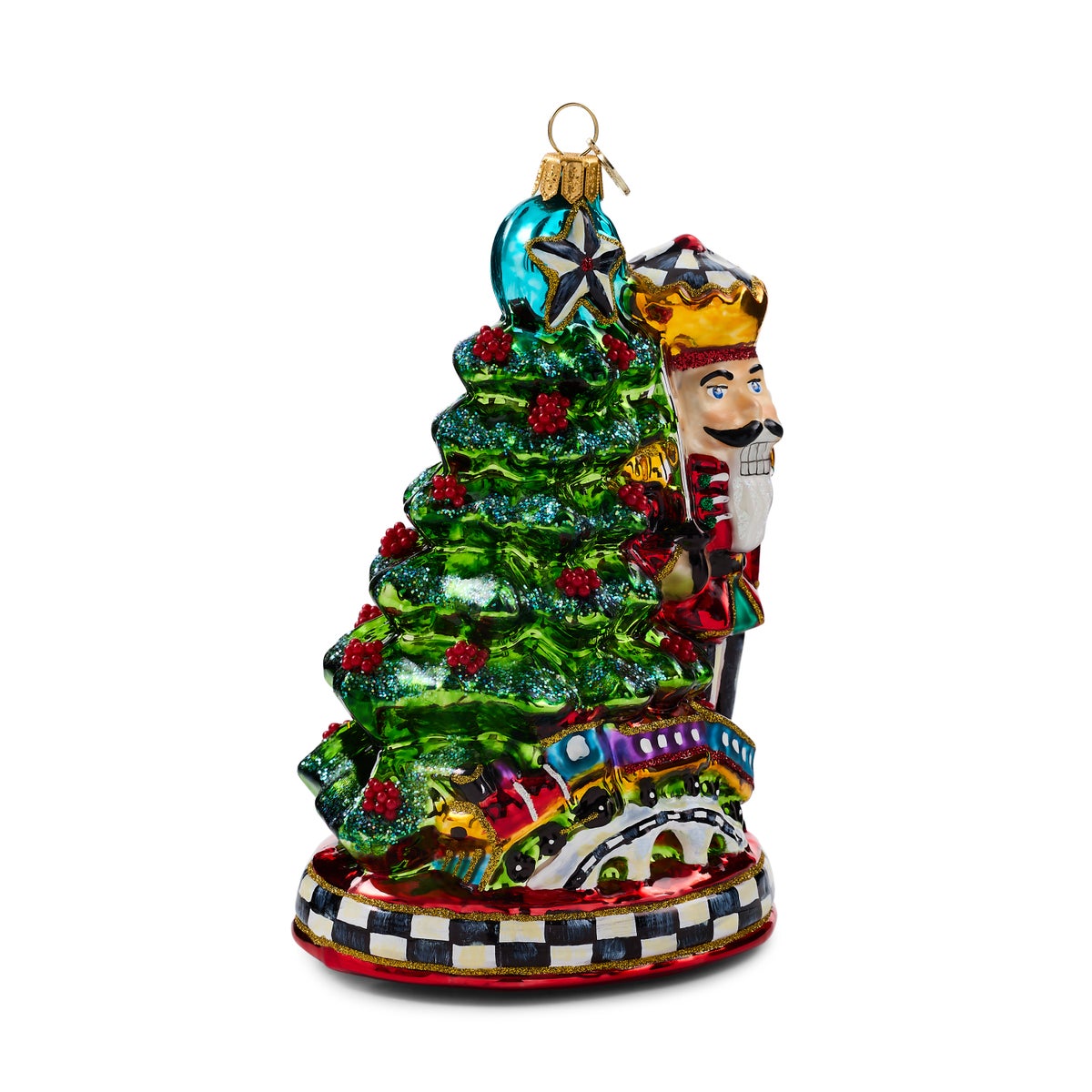 Nutcracker by Tree Glass Ornament - Image 5