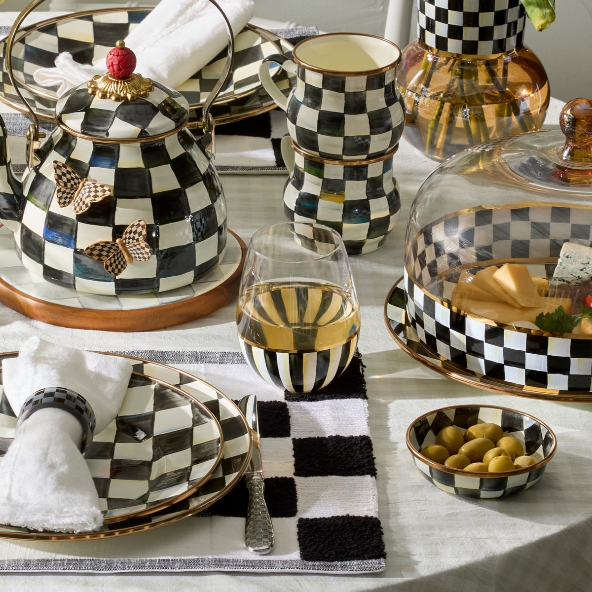 Courtly Stripe Stemless Wine Glass - Image 2