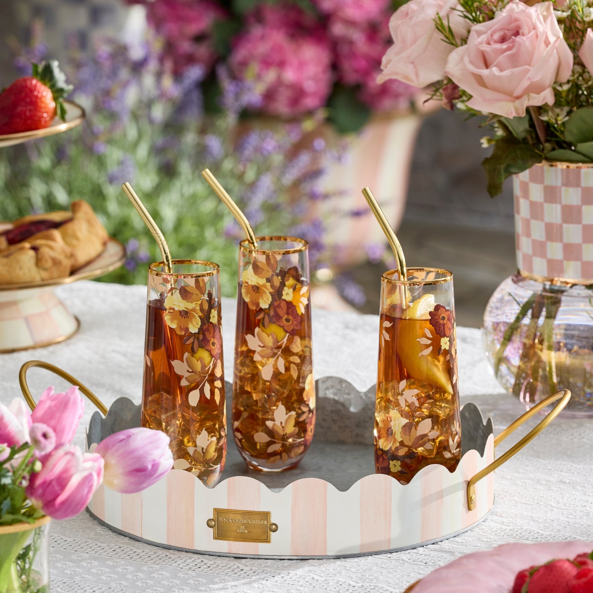Wild Rose Stemless Flute, Set of 4 - Image 4