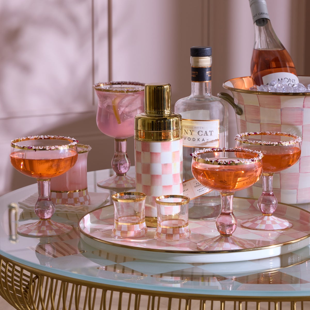Rosy Check Coupe Glass - Image 2