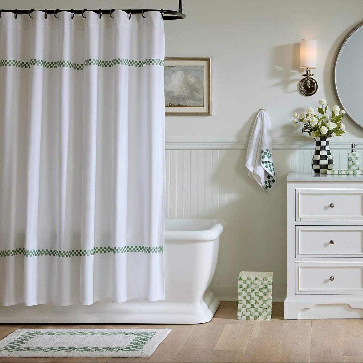 Signature Collection Sage Check Shower Curtain