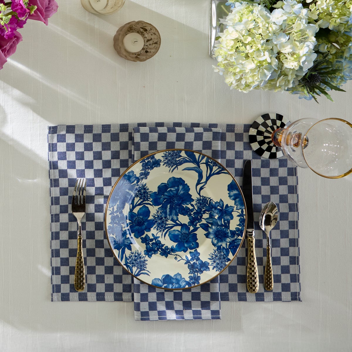 Indigo Check Napkin, Set of 4 - Image 3