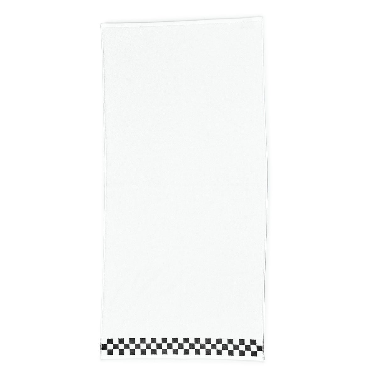 Bath Towel with Indigo Check Border - Image 3