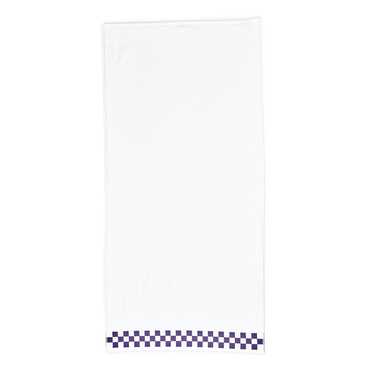 Bath Towel with Violet Check Border - Image 3