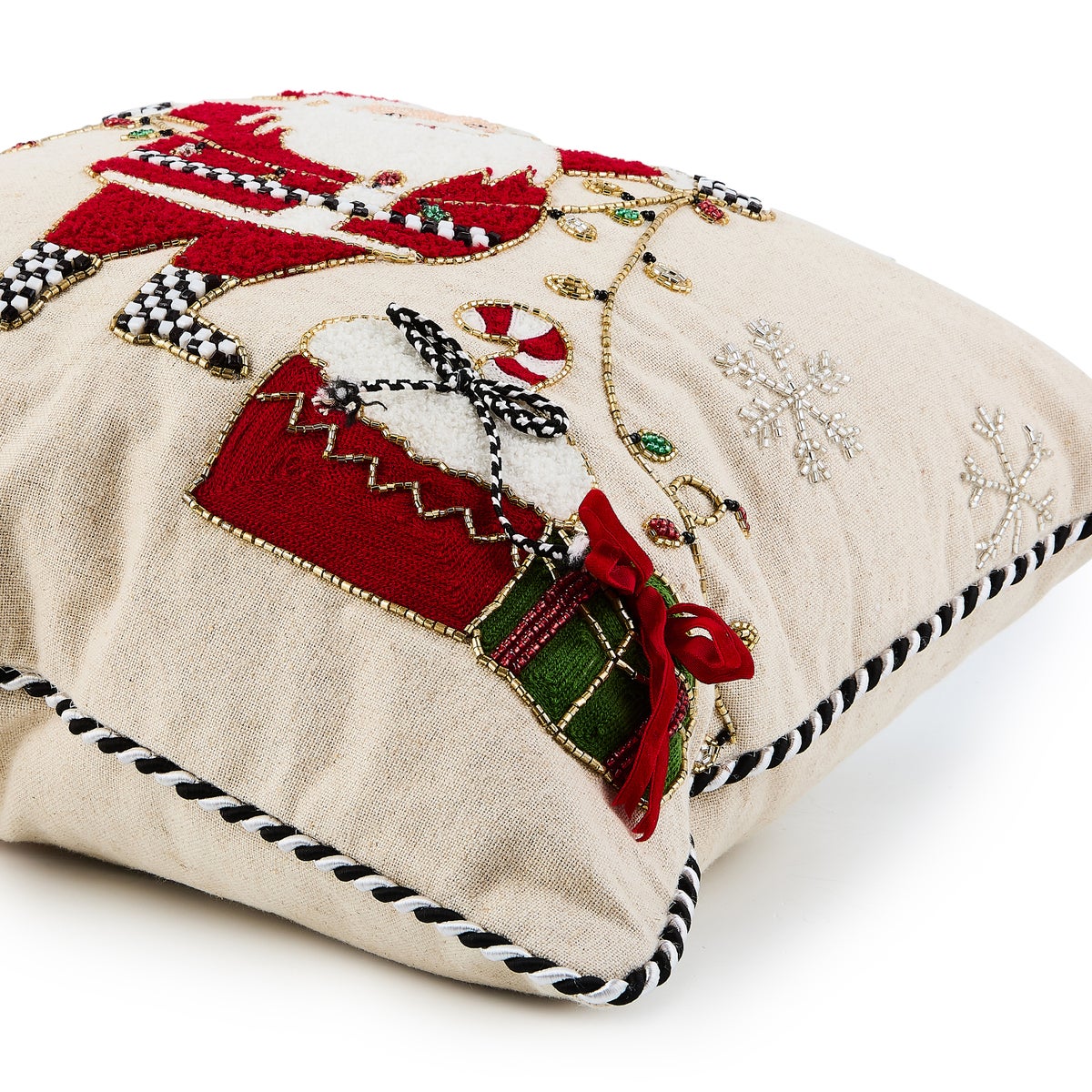 Santa with Tree Lights Throw Pillow - Image 2